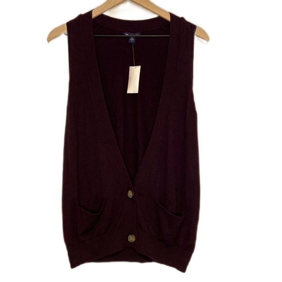 GAP Sweaters - Gap New With Tag Cashmere Blend Medium Button Down Sleeveless Cardigan Sweater
